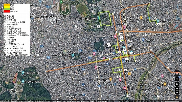 札幌市中心部の地図