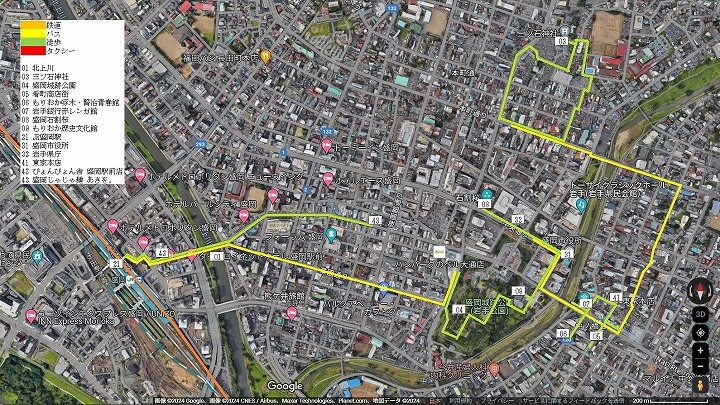 盛岡市中心部の地図