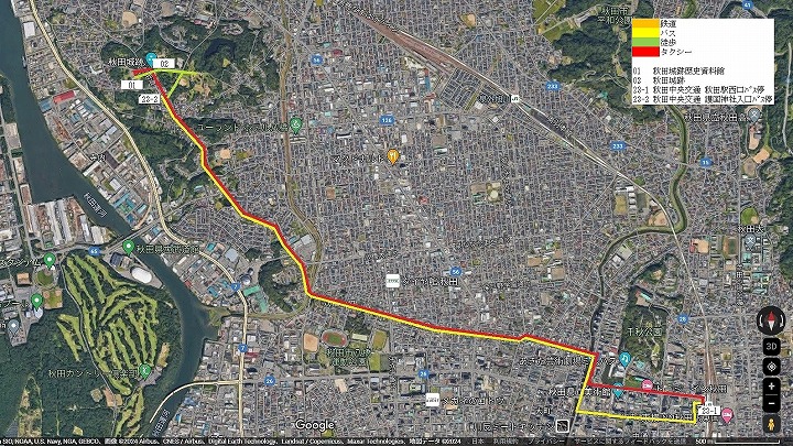 秋田市北西部の地図