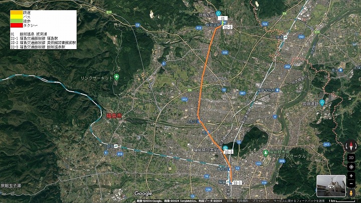 福島市北部の地図