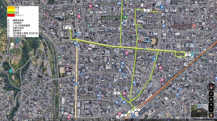 長野市中心部の地図