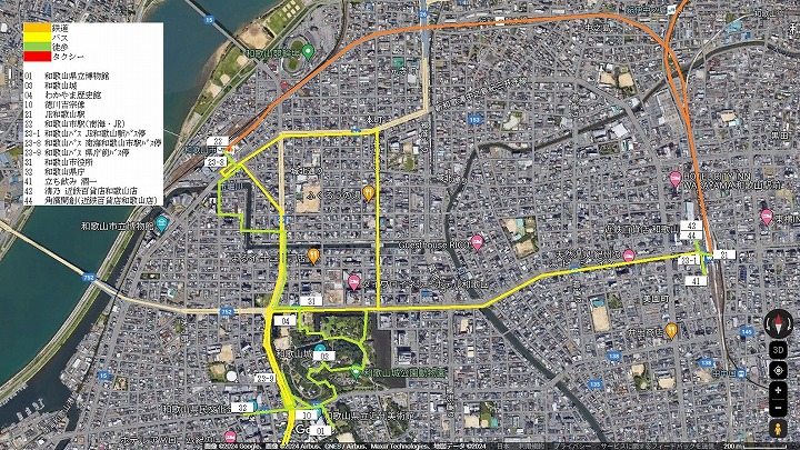 和歌山市中心部の地図