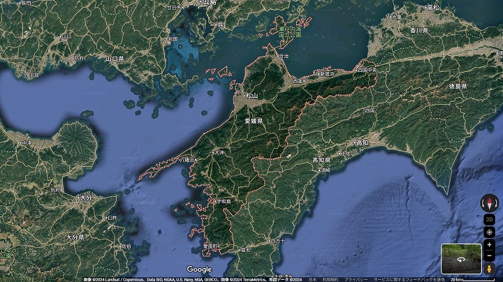 愛媛県の地図