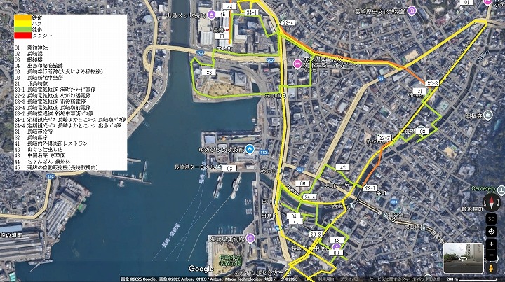 長崎市中心部の地図